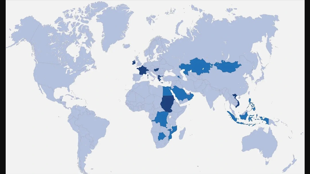 A map of countries where Predator has been deployed.