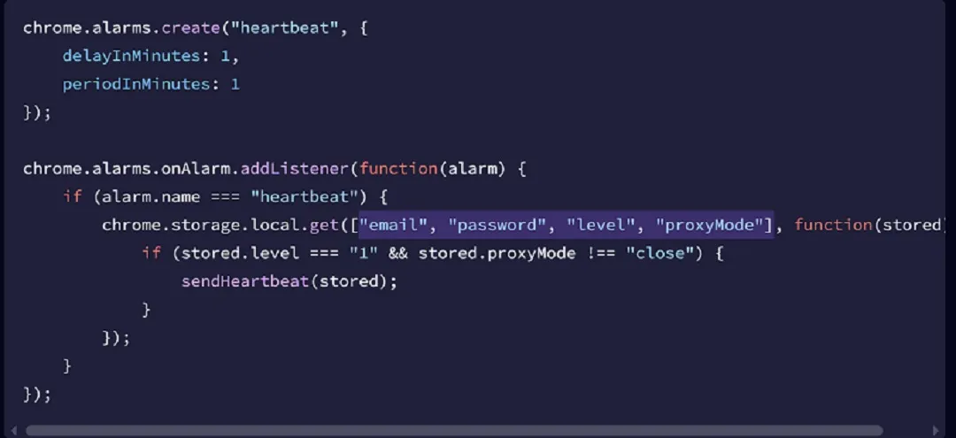 A screenshot of the Phantom Shuttle "heartbeat" code.