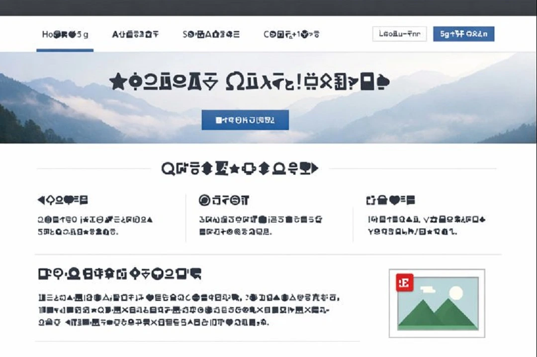 A screenshot of a website with missing/broken fonts.