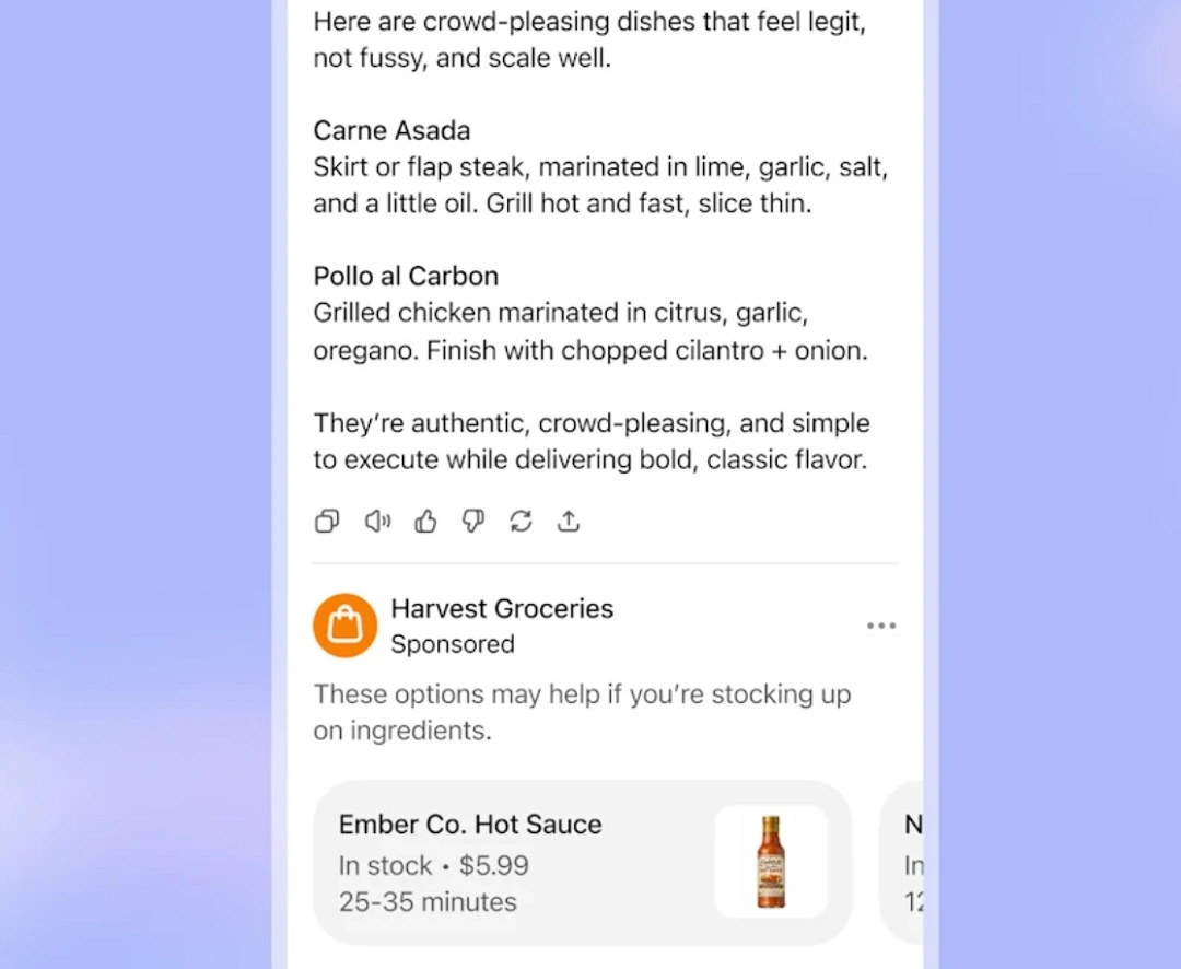 A screenshot showing more ads previews shared by OpenAI for ChatGPT.