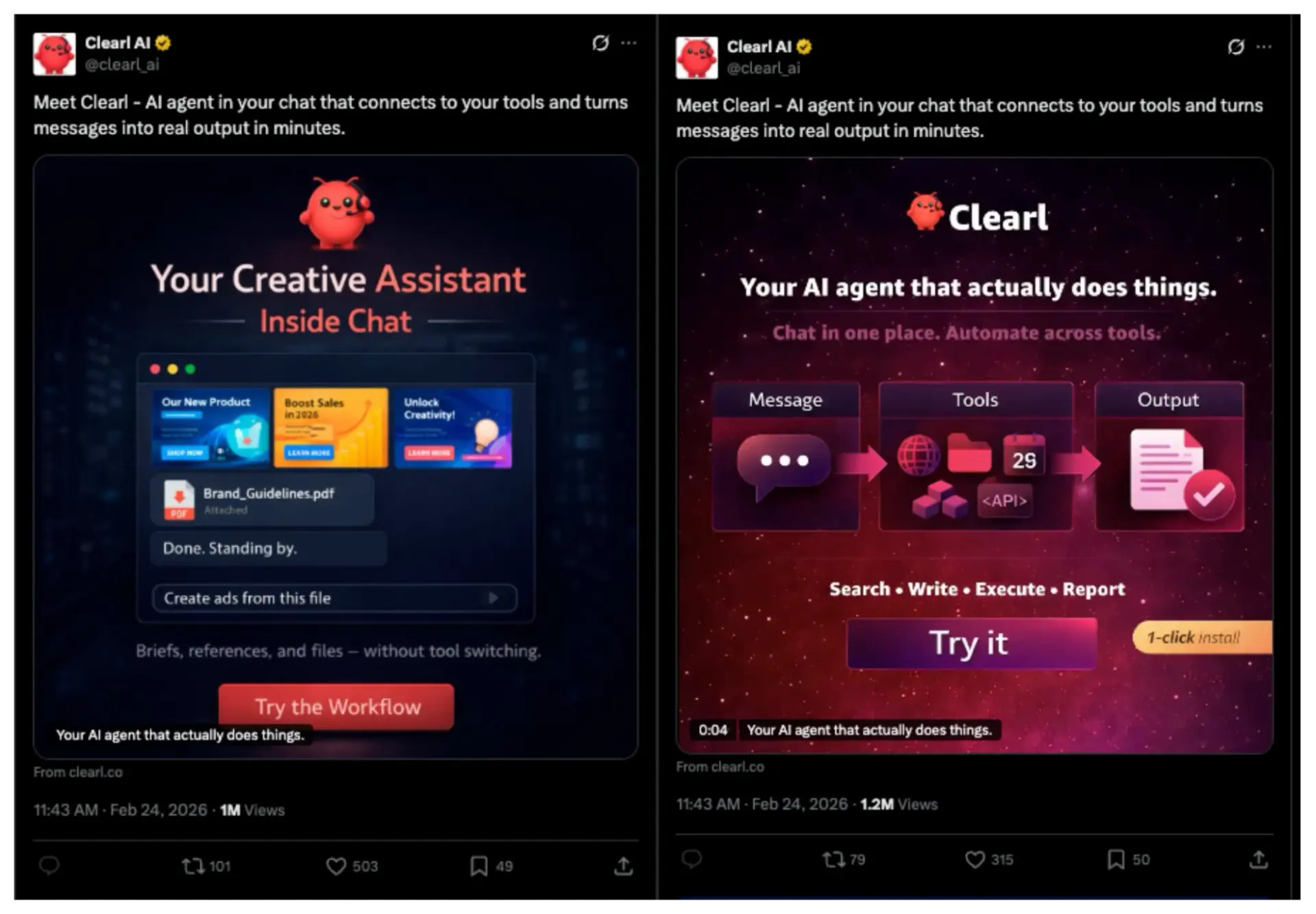 Intel471 shared an X post from the account used by operators impersonating OpenClaw that had 1 million views.