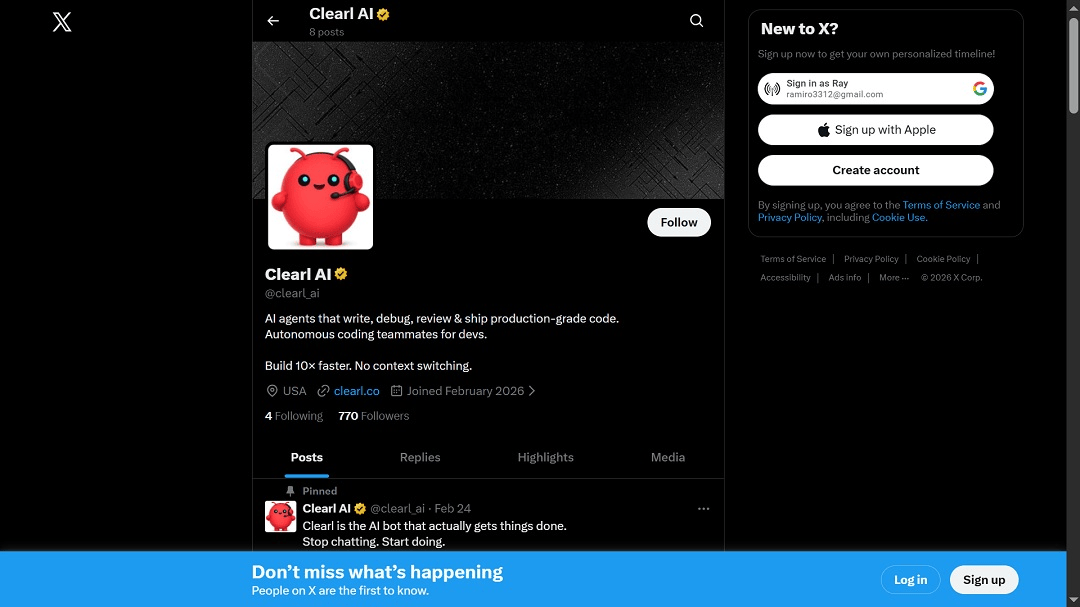 The X account promoting the site that distributes the AMOS malware was still active when this report was filed.
