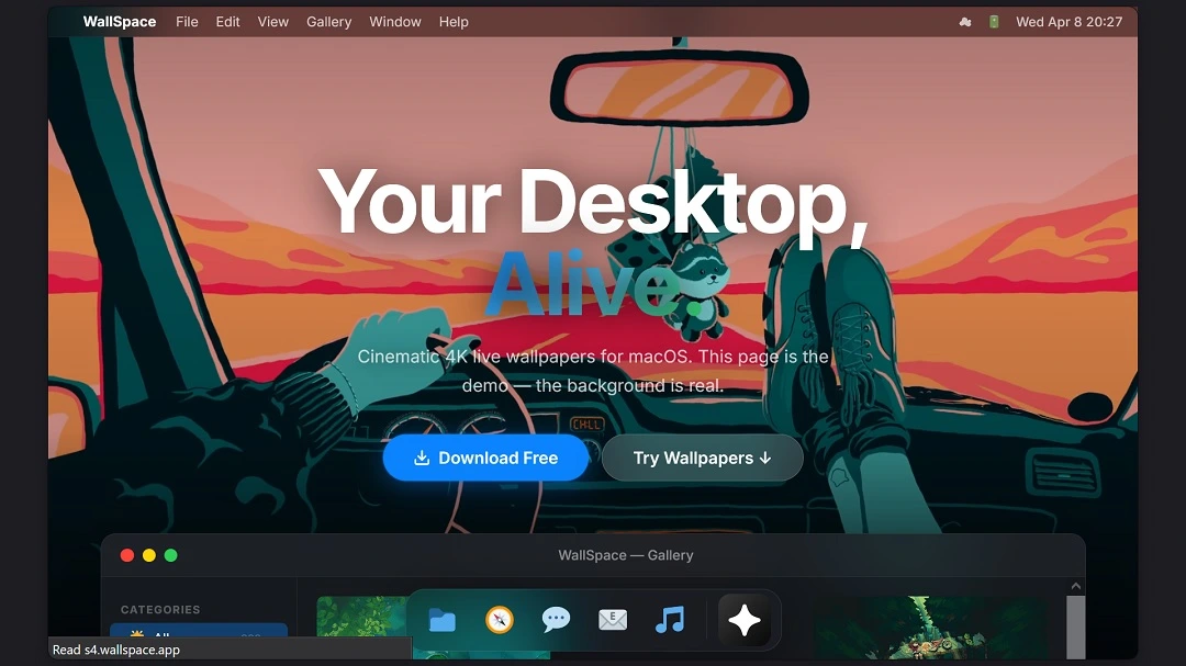 A screenshot of the Wallpaper site lure used by notnullOSX operators.