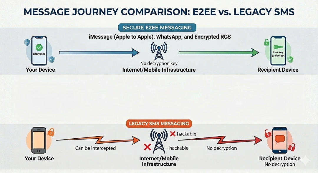 We asked Gemini to generate an image using a prompt that explained the basics of both types of communication.