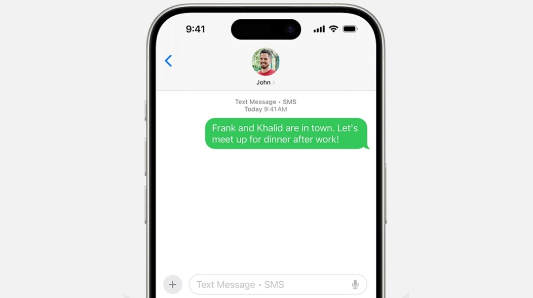 Apple's official page image, where the company explained Green Bubbles.