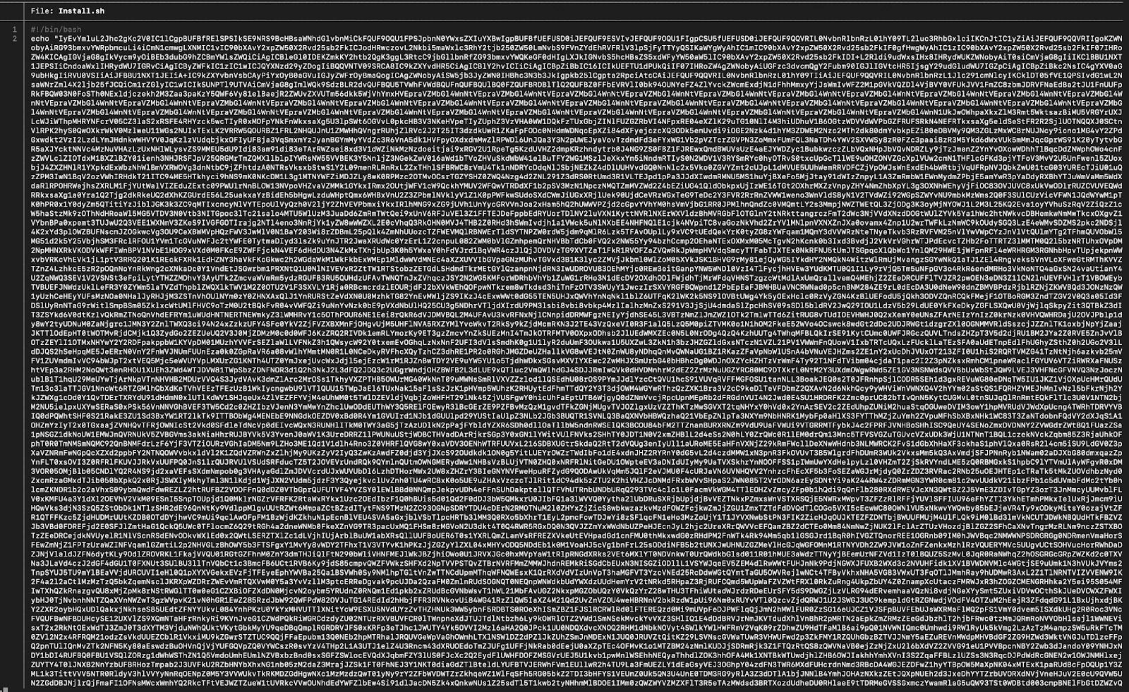 A screenshot of the Install.sh raw contents