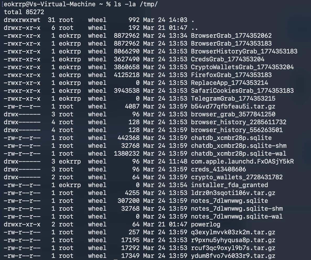 A screenshot showing where files are collected locally.