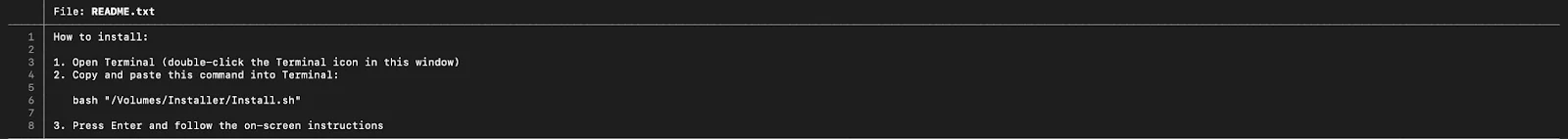 A screenshot of the README.txt contents.
