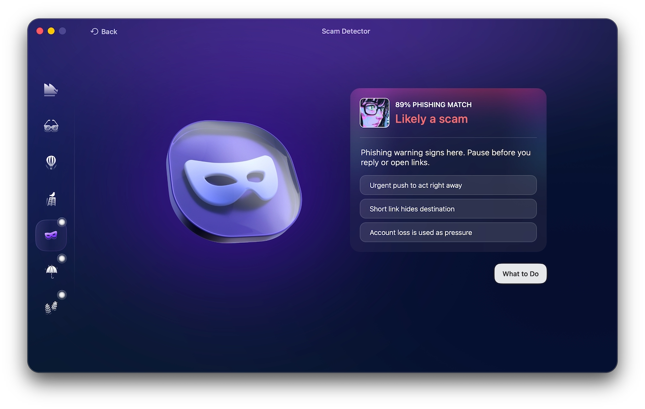 Screenshot of Moonlock, Moonlock Scam Detector scam