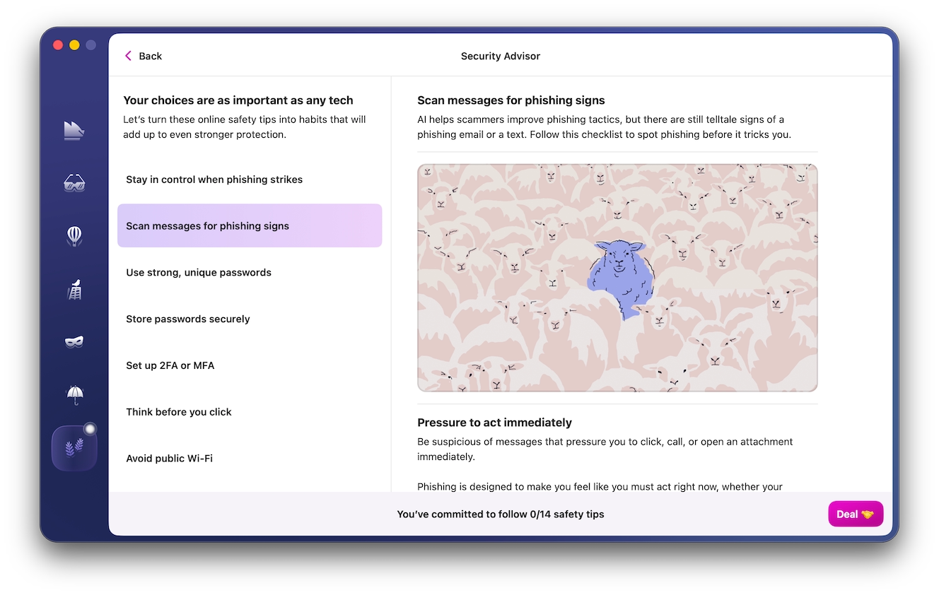 Screenshot of Moonlock, Moonlock Security advisor