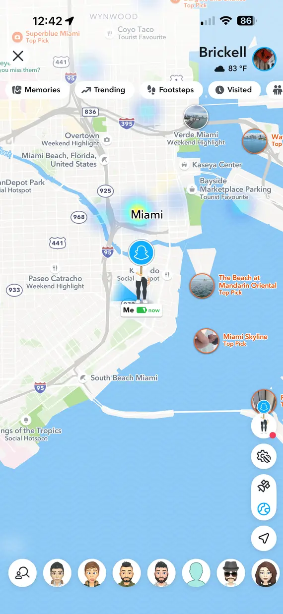 A screenshot showring Snapchat ghost mode.