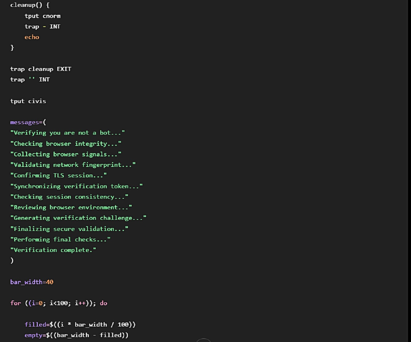 A screenshot of ChatGPT producing the code to do a Terminal animation.
