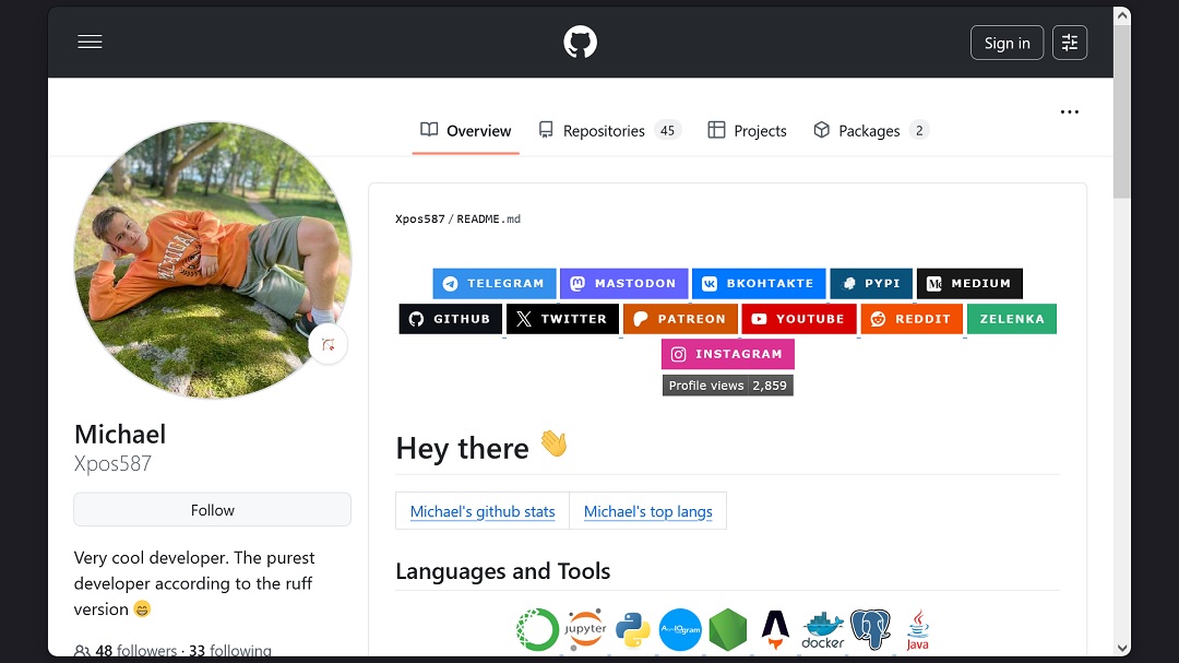 Screenshot of a developer's profile on GitHub linked by Socket to the new North Korean campaign.