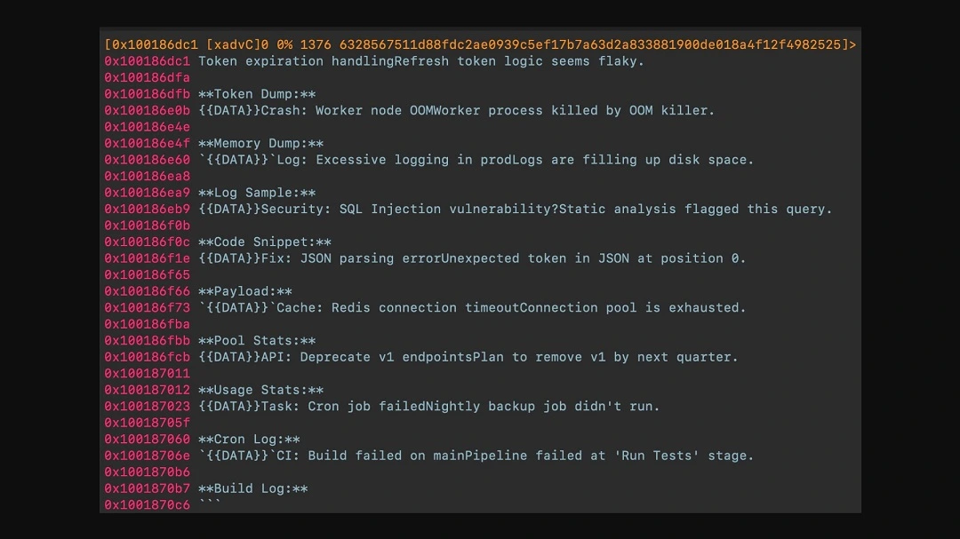 A screenshot of Gaslight plain text code.