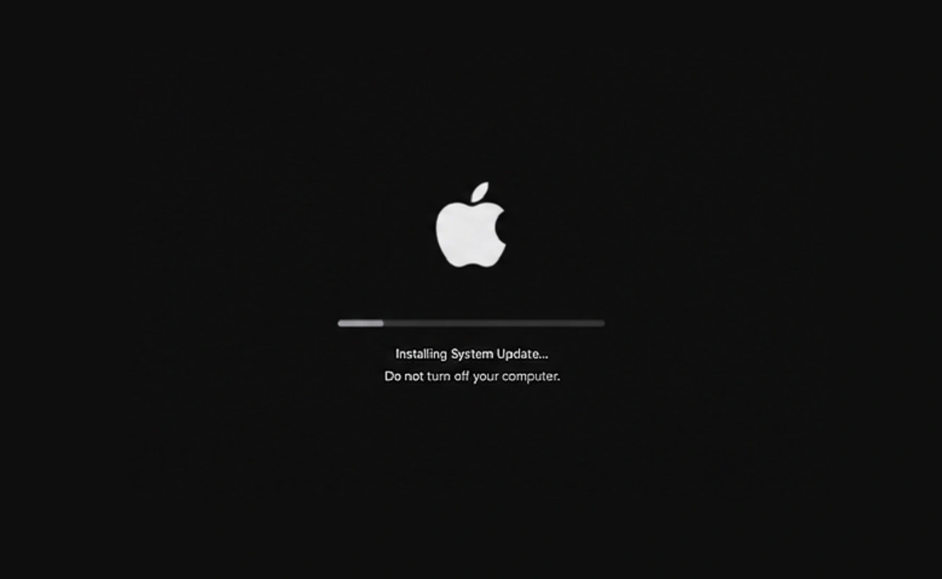The fake system update that blocks your Mac and is triggered when you visit a Mac stealer website. Courtesy of AllSecure.