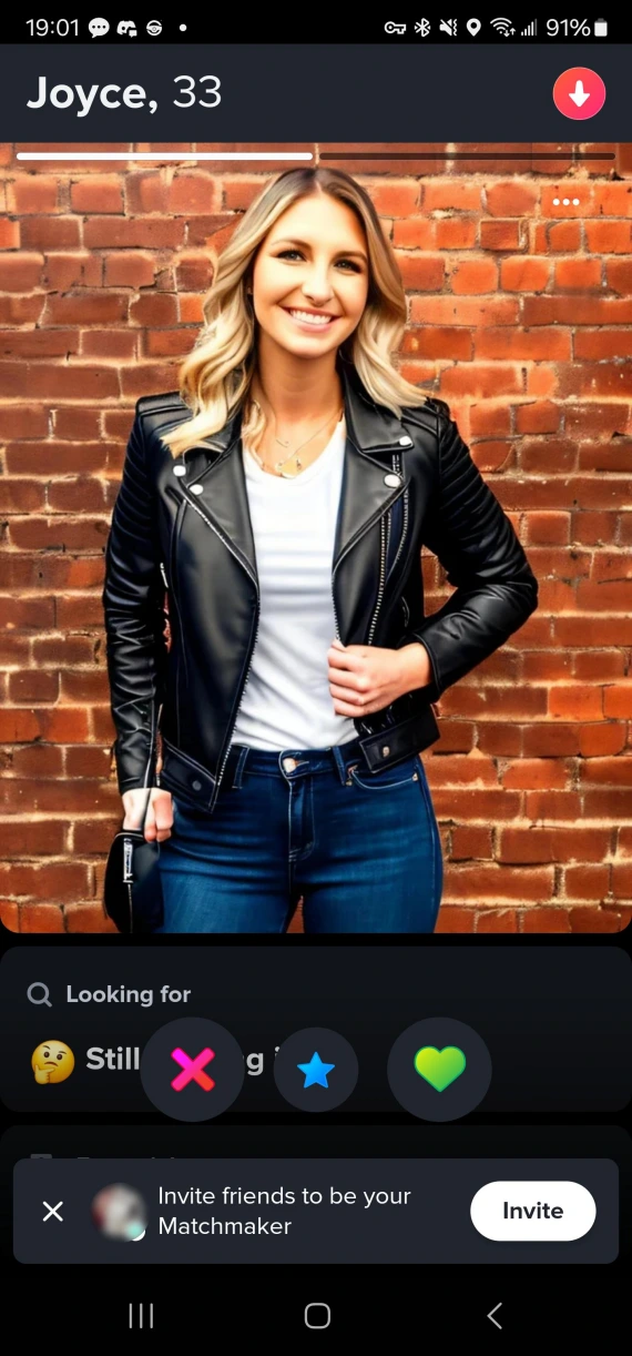 An image of a Bumble AI profile.