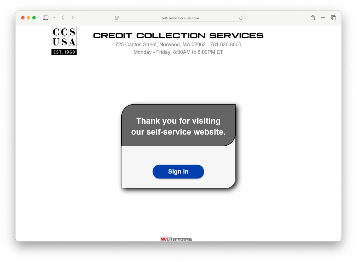 A screenshot of the CCSUSA website homepage.