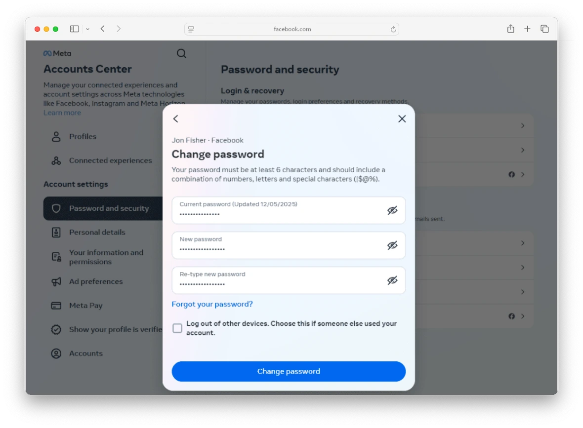 Facebook-change-password