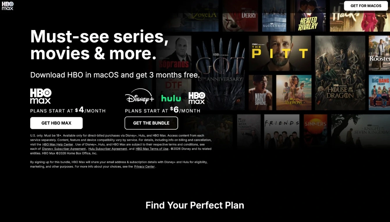 The fake HBO Max where users who clicked on the hijacked HBO Max Reddit ads landed on.