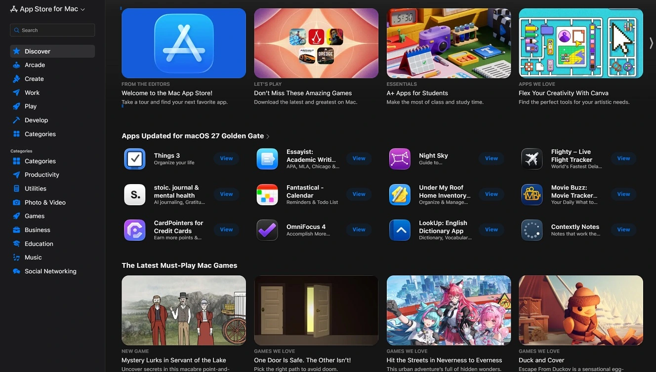 Screenshot of the Apple App Store for Mac.