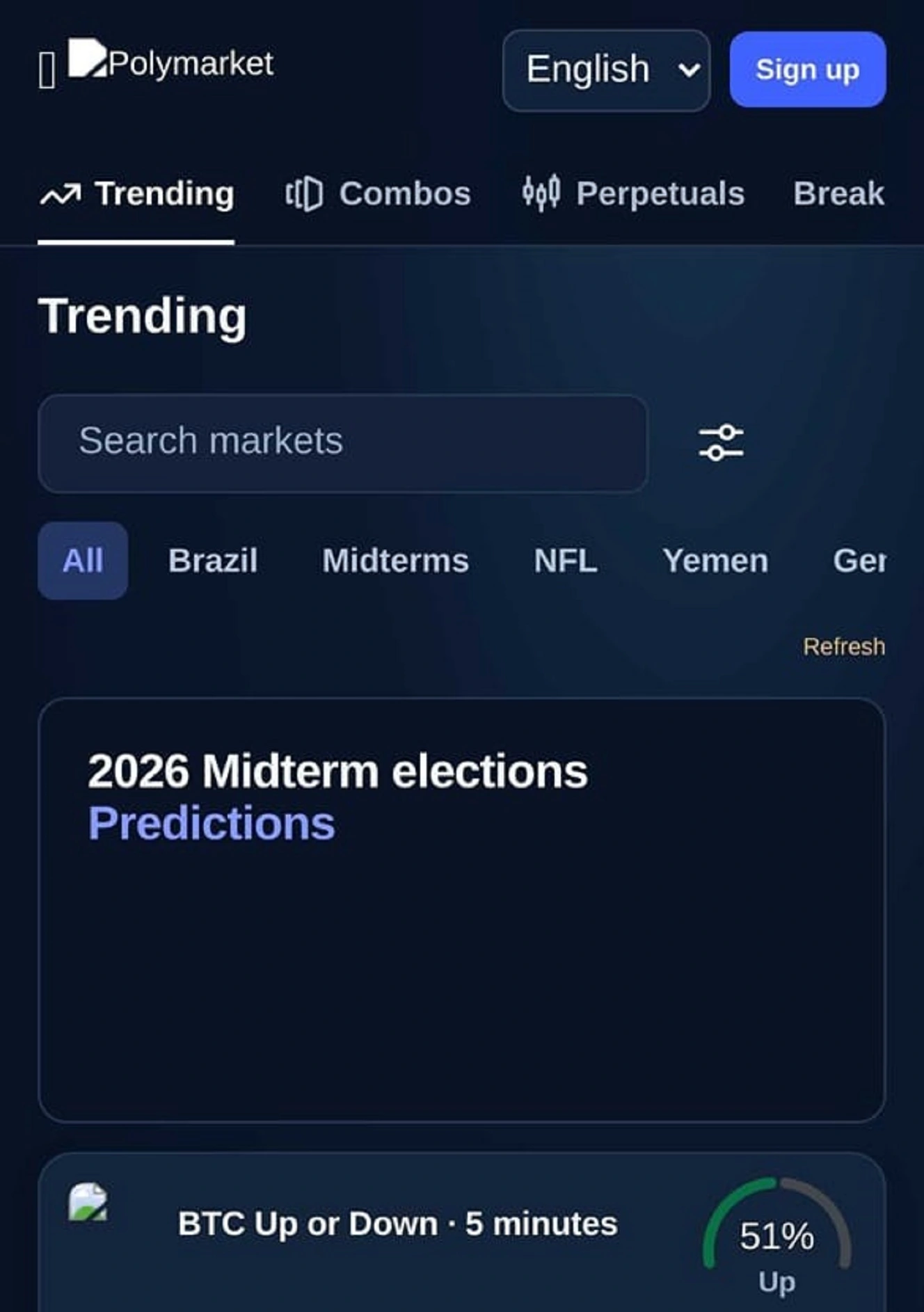 A screenshot of the fake Polymarket prediction-market page that delivers Coruna and DarkSword.